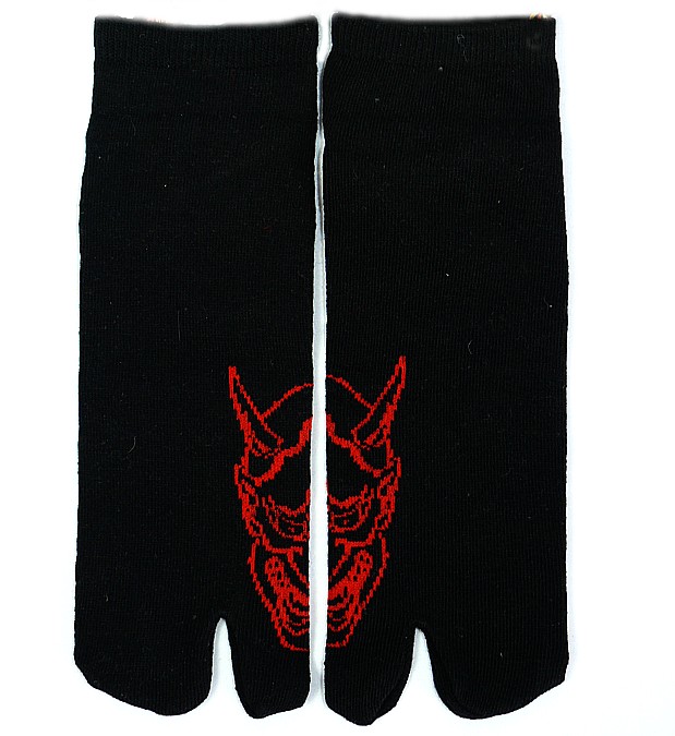 японские носки-таби с рисунком в виде маски демона