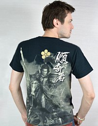 японская мужская футболка с самураем, хлопок 100%, сделано в Японии