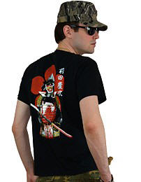 мужская японская футболка с изображением доспехов самурая