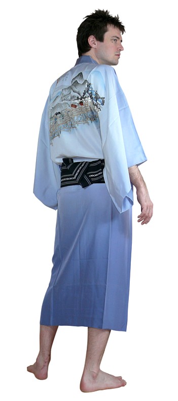 японская традиционная мужская одежда: кимоно и пояс оби