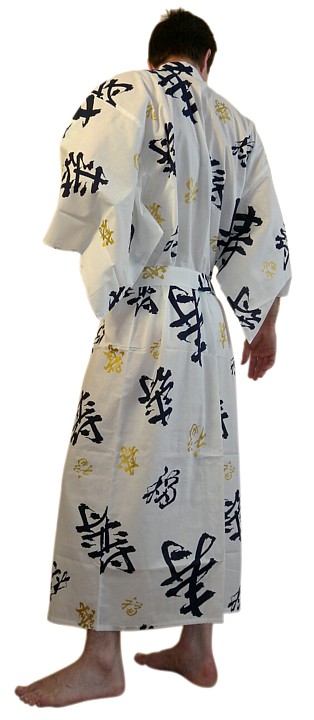 мужской халат - кимоно , хлопок, Япония