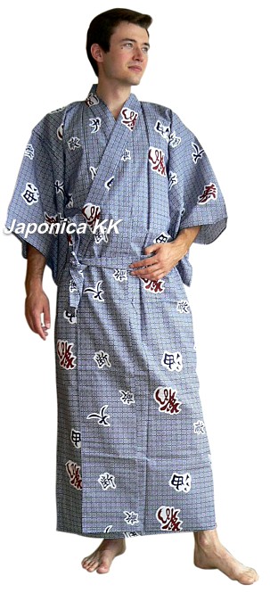 мужской халат-кимоно (юката), Япония, хлопок 100%