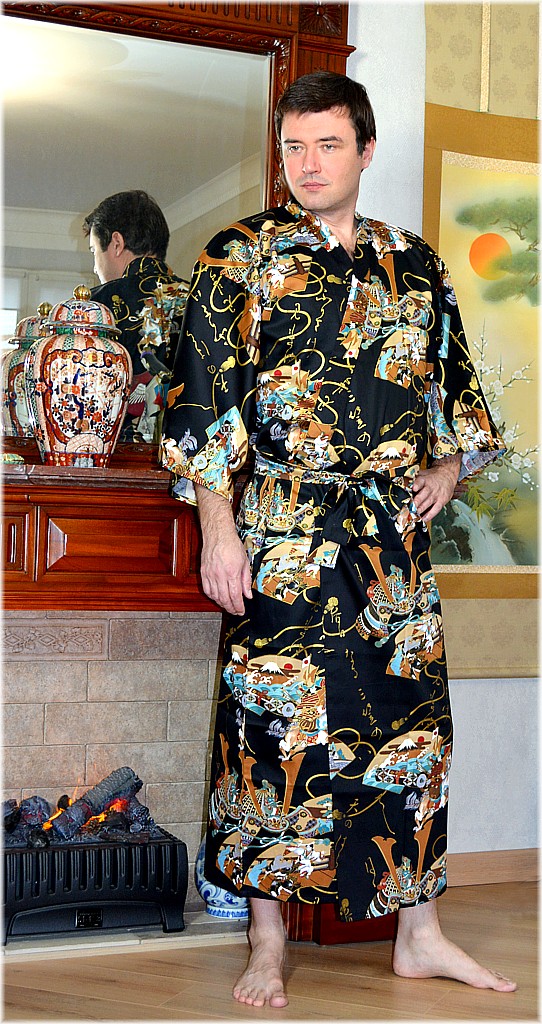 японское мужское кимоно из хлопка