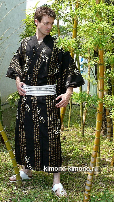 японская мужская юката ( кимоно из хлопка)