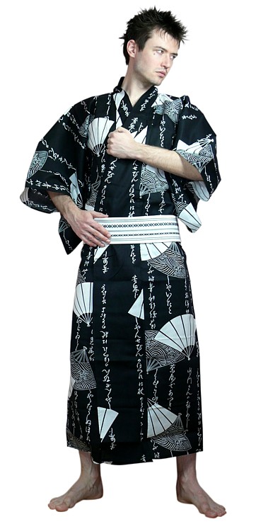японская традиционная мужская юката ( халат-кимоно)