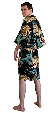 мужской халат кимоно, хлопок 100%, сделано в Японии 