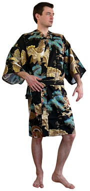 мужской халат кимоно, хлопок 100%, сделано в Японии 