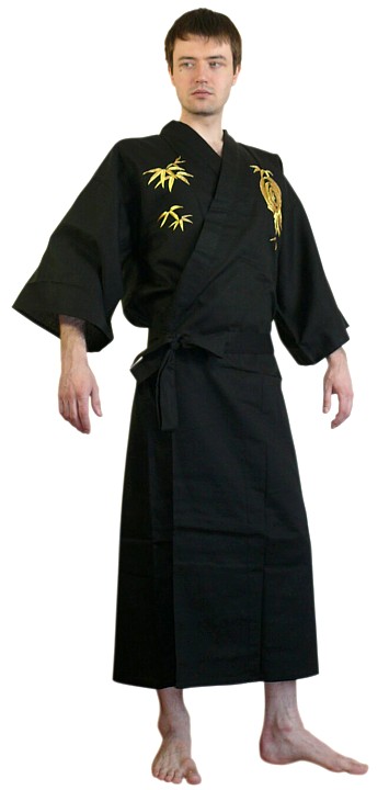  мужской халат- кимоно Тигр с вышивкой, хлопок 100%. Япония