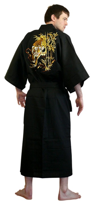  мужской японский халат- кимоно с вышивкой