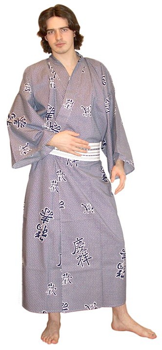 японский мужской халат- кимоно большого размера ТОКАЙДО, хлопок