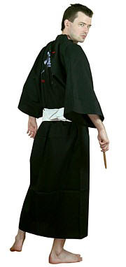 японское мужское -кимоно  с вышивкой, хлопок 100%