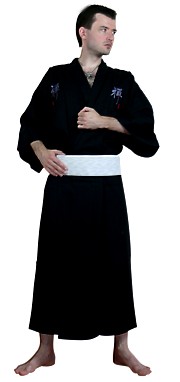 японское мужское -кимоно  с вышивкой, хлопок 100%