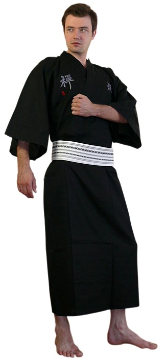 японская мужская одежда: кимоно и пояс оби