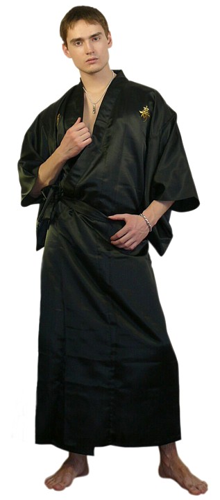 японское мужское кимоно БАКУФУс вышивкой