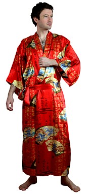 мужской шелковый халат-кимоно, сделано в Японии