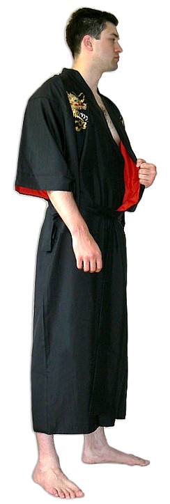 японское мужское кимоно из натурального шелка - эксклюзивная одежда для дома