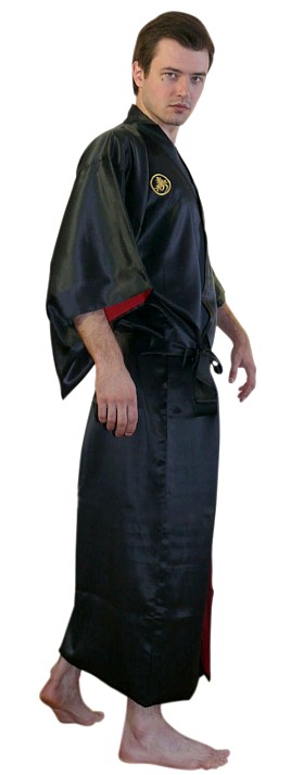 мужской шелковый халат-кимоно САМУРАЙ, сделано в Японии