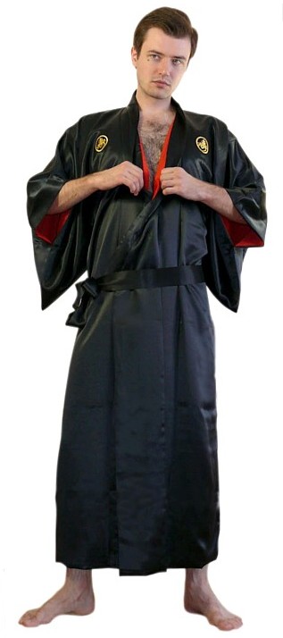 мужской шелковый халат- кимоно - эксклюзивная одежда для дома и оригинальный подарок мужчине