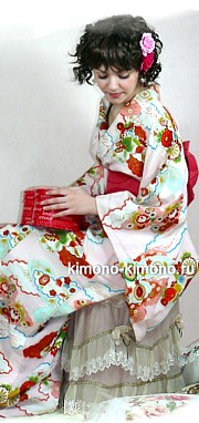 японское кимоно, винтаж, шелк, 1960-е гг.