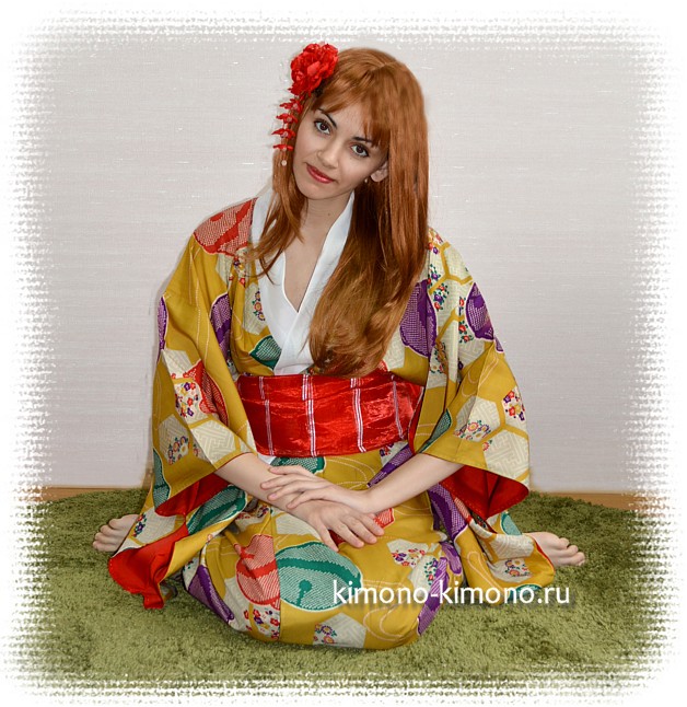 шелк для дома, японское антикварное шелковое кимоно