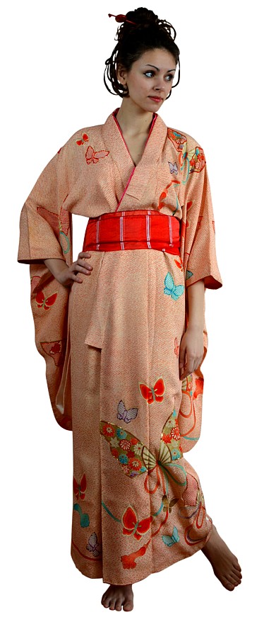 шелковое кимоно, 1930-е гг.