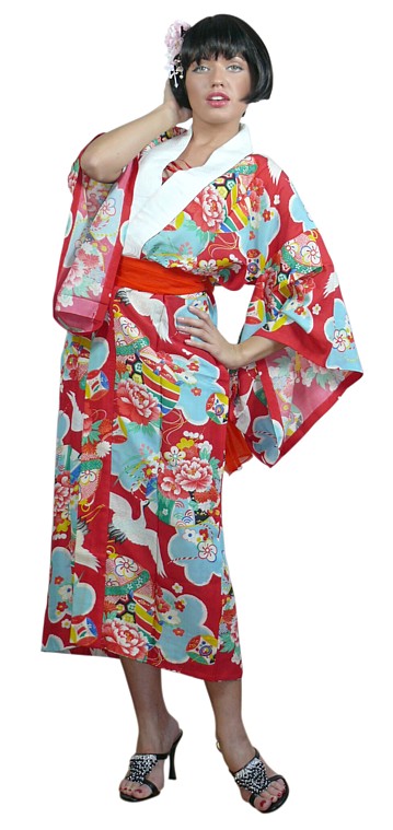 женская одежда из шелка - японское кимоно, антик