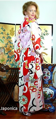 винтажное японское кимоно