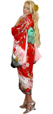 японское винтажное кимоно, 1960-70-е гг.