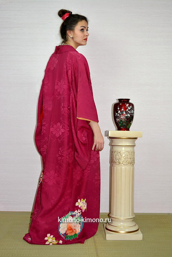 японское винтажное кимоно шелковое кимоно эпохи Тайсё