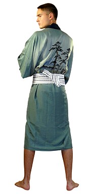 традиционное японское мужское шелковое кимоно, 1930-40-е гг.