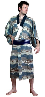 японское традиионное мужское кимоно, винтаж