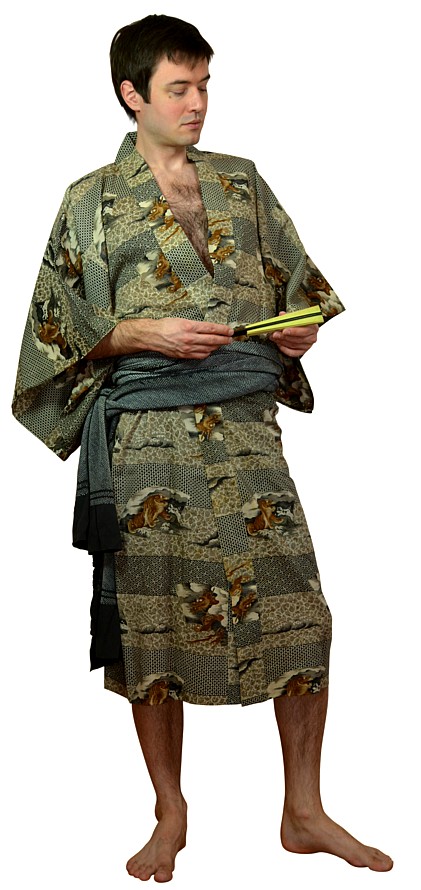Японское мужское кимоно из шелково-хлопковой ткани, 1930-е гг.