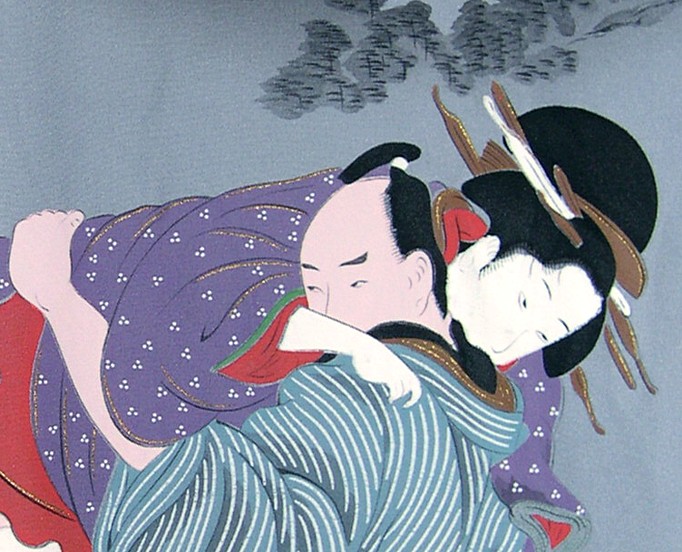деталь рисунка на спинке японского мужского  кимоно, 1950-е гг.
