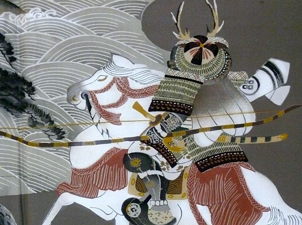 деталь рисунка на подкладке японского шелкового мужского хаори