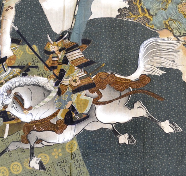 деталь японского рисунка на подкладке мужского хаори