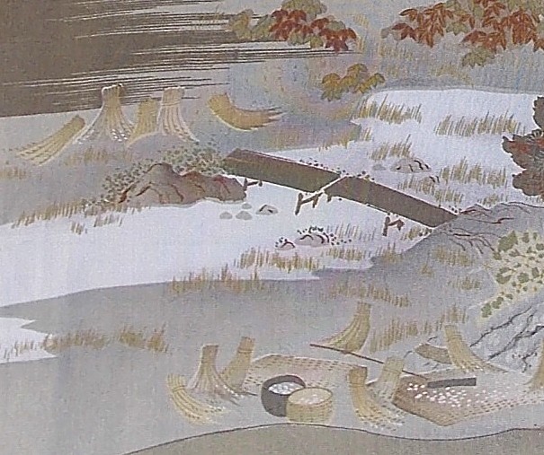 деталь изображения на японском шелковом мужском хаори