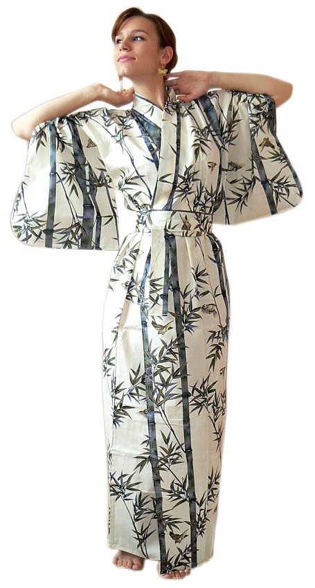 японская традиционное  кимоно из хлопка БАМБУКОВАЯ РОЩА