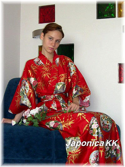 женская одежда для дома из Японии - кимоно Золотой Бамбук