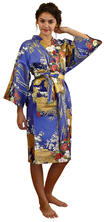 халатик-кимоно, длина 107 см., хлопок 100%, сделано в Японии