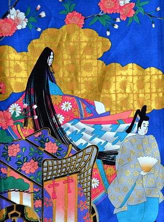 рисунок ткани японского женского кимоно