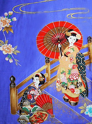 рисунок ткани японского женского кимоно