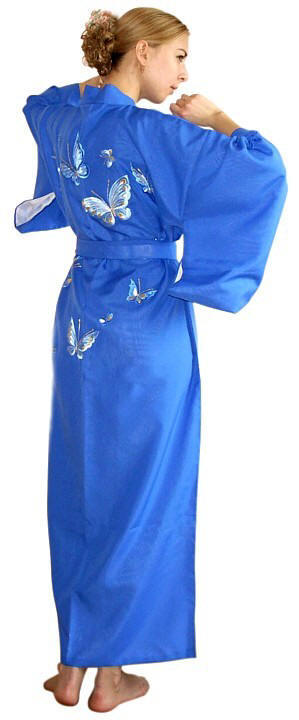 японское  кимоно с вышивкой и подкладкой - стильная одежда для дома