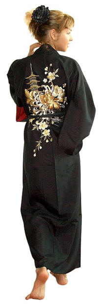 японское кимоно с вышивкой ЯПОНСКИЙ САД