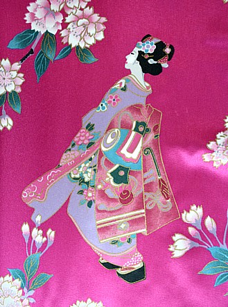 рисунок такани японского женского кимоно