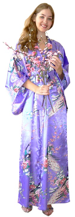 халат-кимоно с павлинами