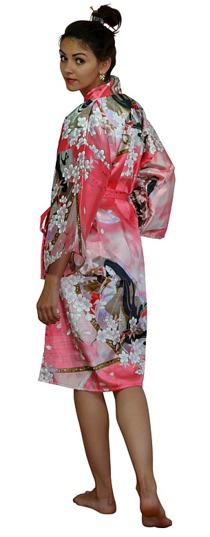 японское кимоно мини из иск. шелка