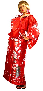 японское кимоно САКУРА, красное