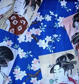 рисунок ткани японского кимоно УТАМАРО