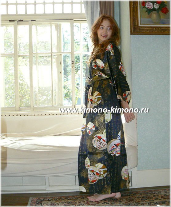 японское кимоно из натурального шелка - стильная одежда для дома