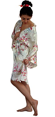 японское шелковое кимоно мини, сделано в Японии